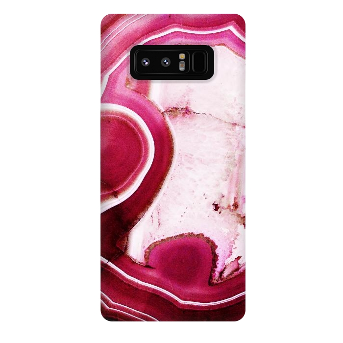 Galaxy Note 8 StrongFit Vibrant pink agate marble by Oana 
