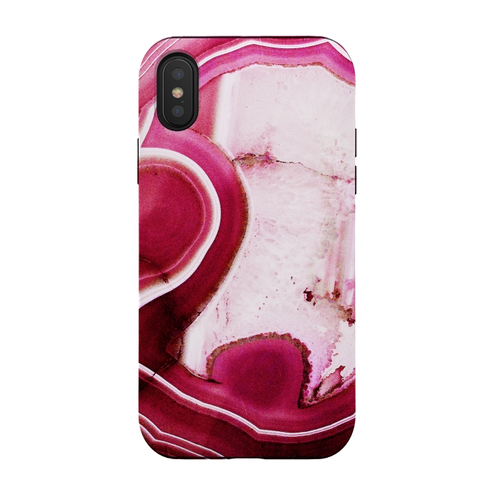 iPhone Xs / X StrongFit Vibrant pink agate marble by Oana 