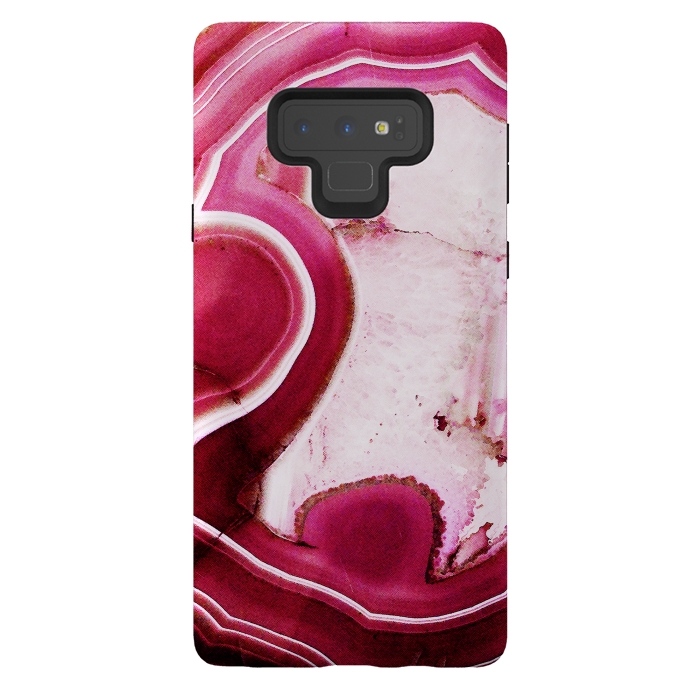 Galaxy Note 9 StrongFit Vibrant pink agate marble by Oana 