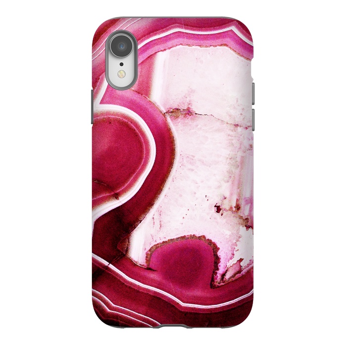 iPhone Xr StrongFit Vibrant pink agate marble by Oana 