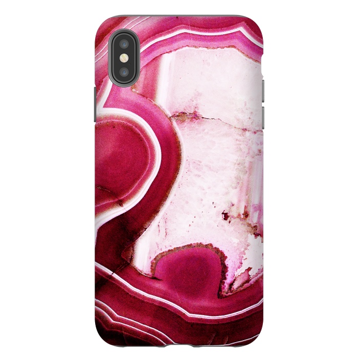 iPhone Xs Max StrongFit Vibrant pink agate marble by Oana 