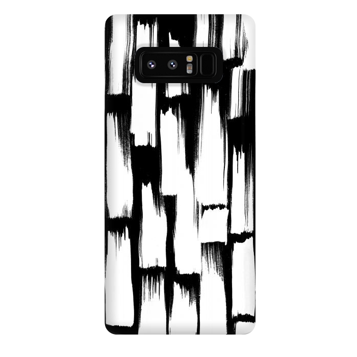 Galaxy Note 8 StrongFit Tribal white brushstrokes on black background by Oana 