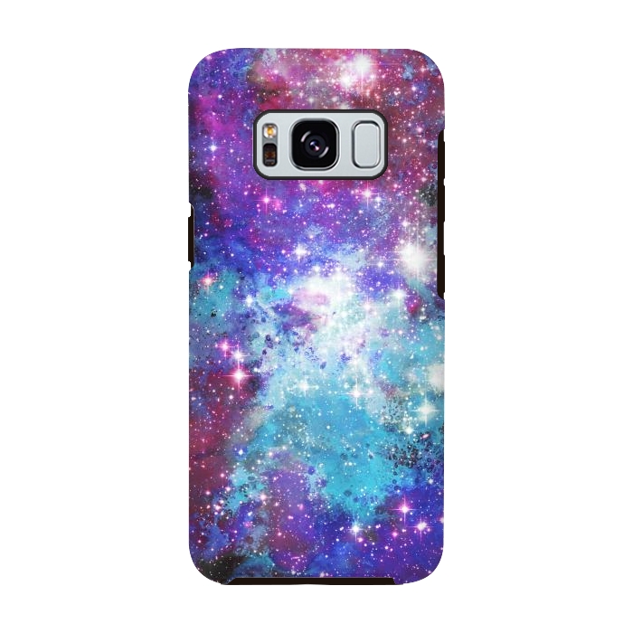 Galaxy S8 StrongFit Blue purple galaxy space night stars by Oana 