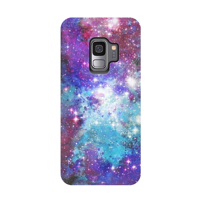 Galaxy S9 StrongFit Blue purple galaxy space night stars by Oana 