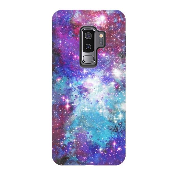 Galaxy S9 plus StrongFit Blue purple galaxy space night stars by Oana 