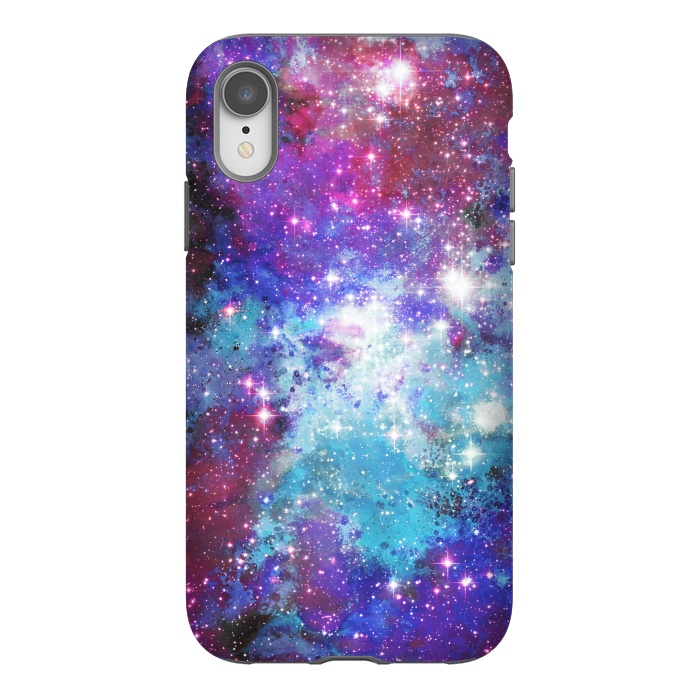 iPhone Xr StrongFit Blue purple galaxy space night stars by Oana 