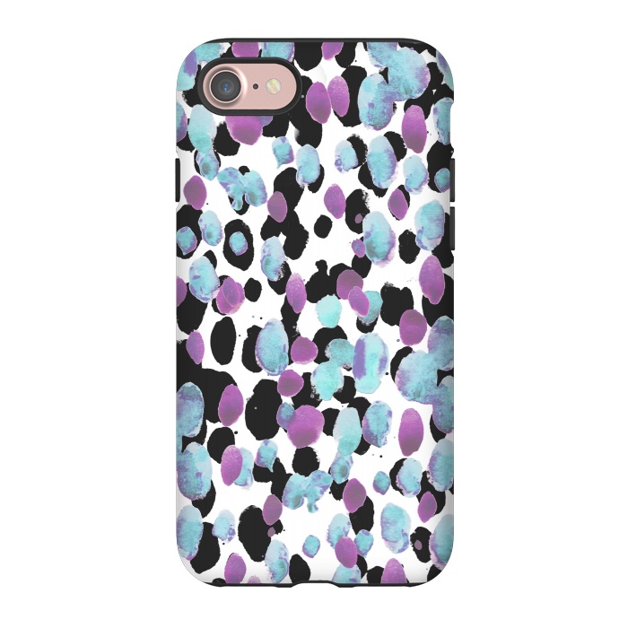 iPhone 7 StrongFit Purple blue animal print paint spots by Oana 