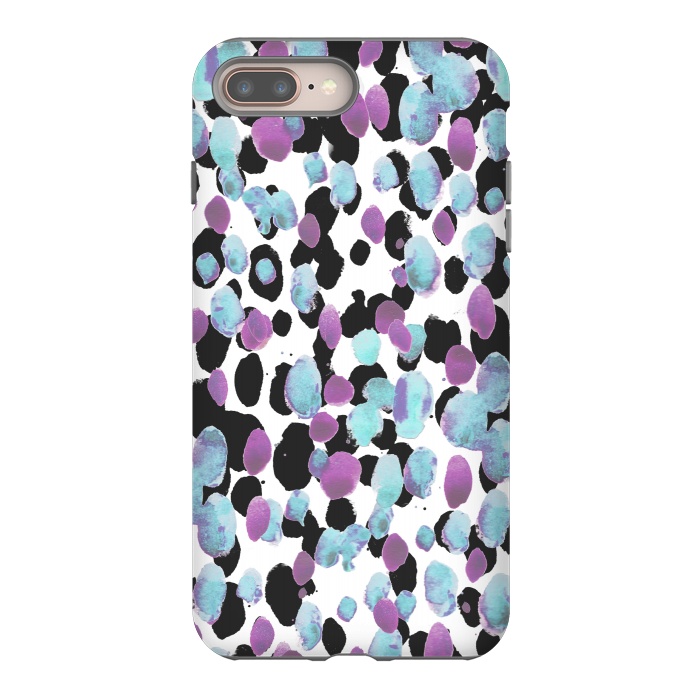iPhone 7 plus StrongFit Purple blue animal print paint spots by Oana 