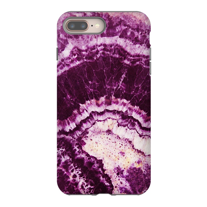 iPhone 7 plus StrongFit Dark magenta pink precious marble stripes by Oana 