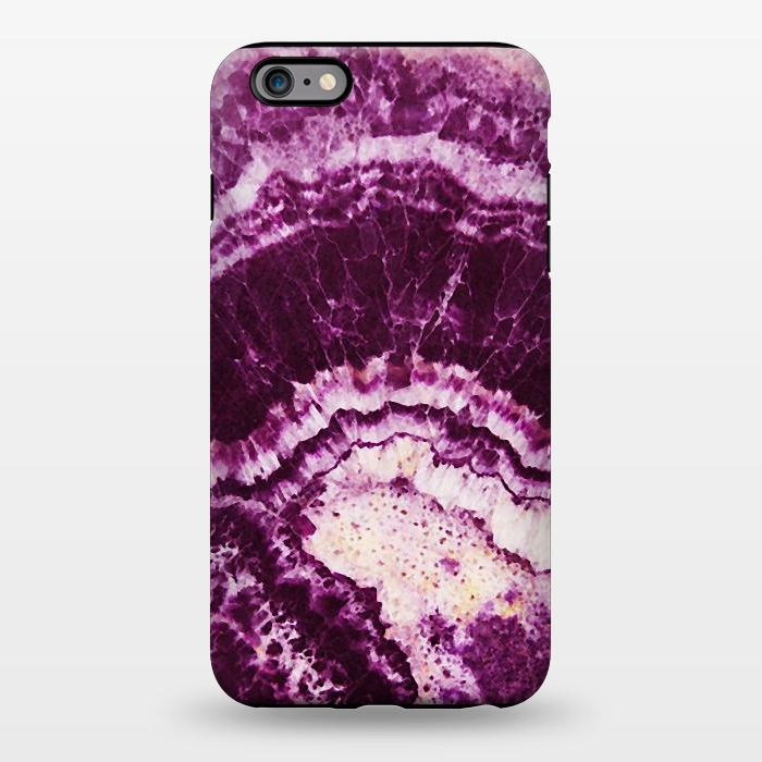 iPhone 6/6s plus StrongFit Dark magenta pink precious marble stripes by Oana 
