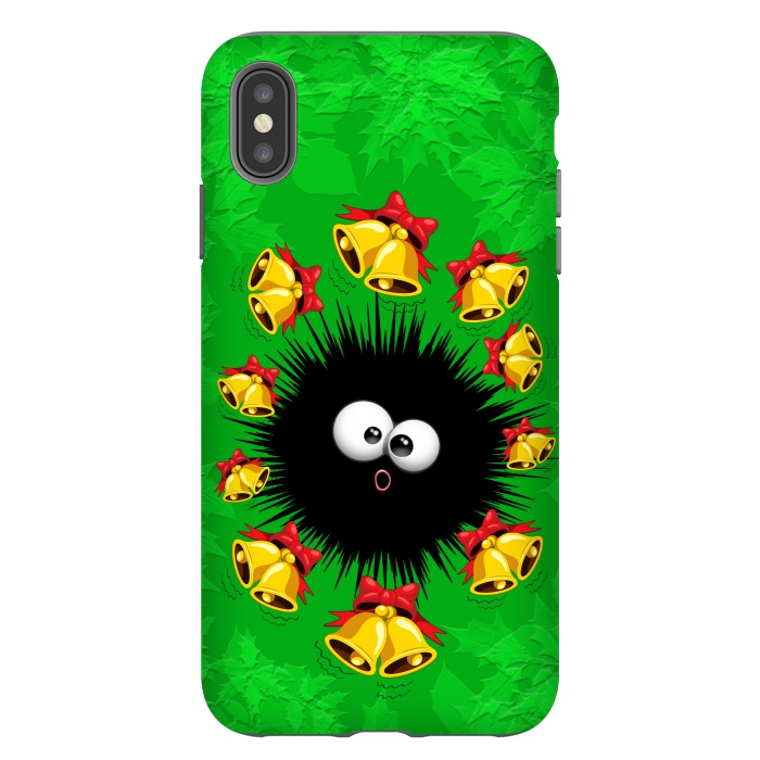 iPhone Xs Max StrongFit Fuzzy Funny Christmas Sea Urchin Character by BluedarkArt