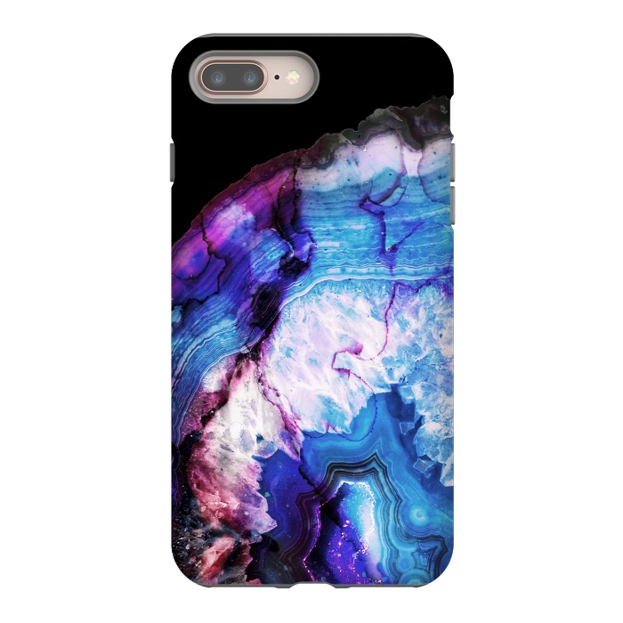 iPhone 7 plus StrongFit Dark blue purple agate marble  by Oana 