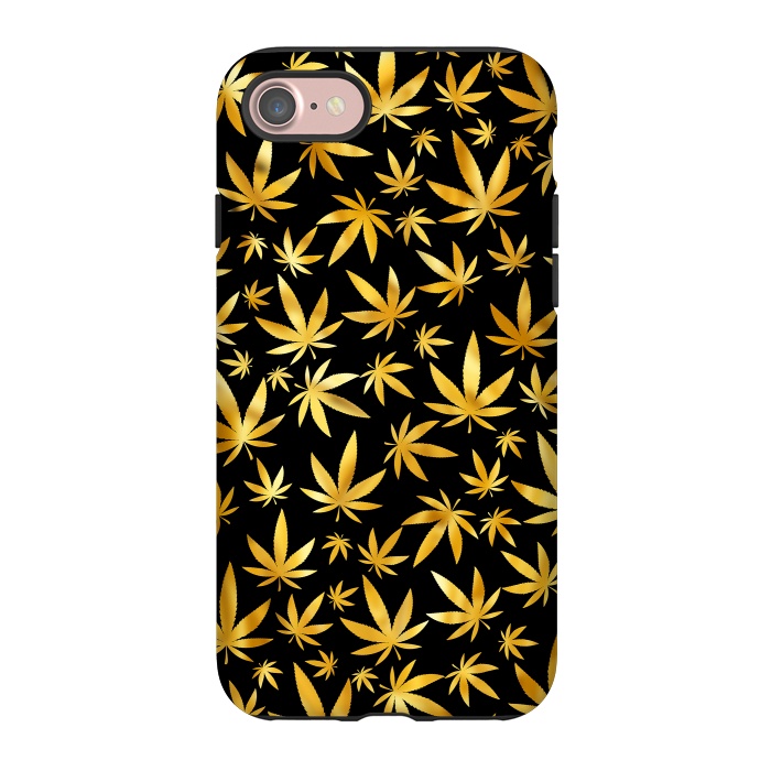 iPhone 7 StrongFit Weed Pattern - Black and Yellow by Art Design Works