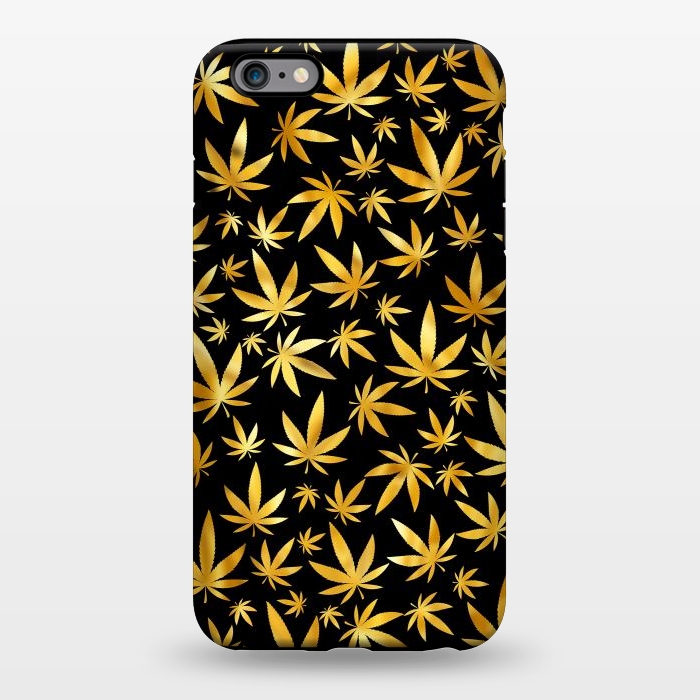 iPhone 6/6s plus StrongFit Weed Pattern - Black and Yellow by Art Design Works