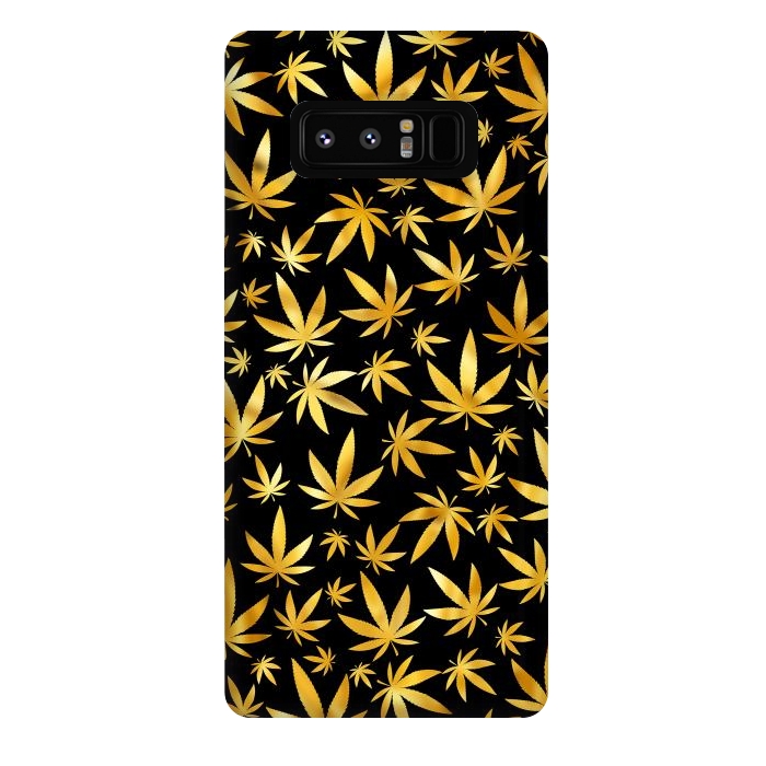 Galaxy Note 8 StrongFit Weed Pattern - Black and Yellow by Art Design Works