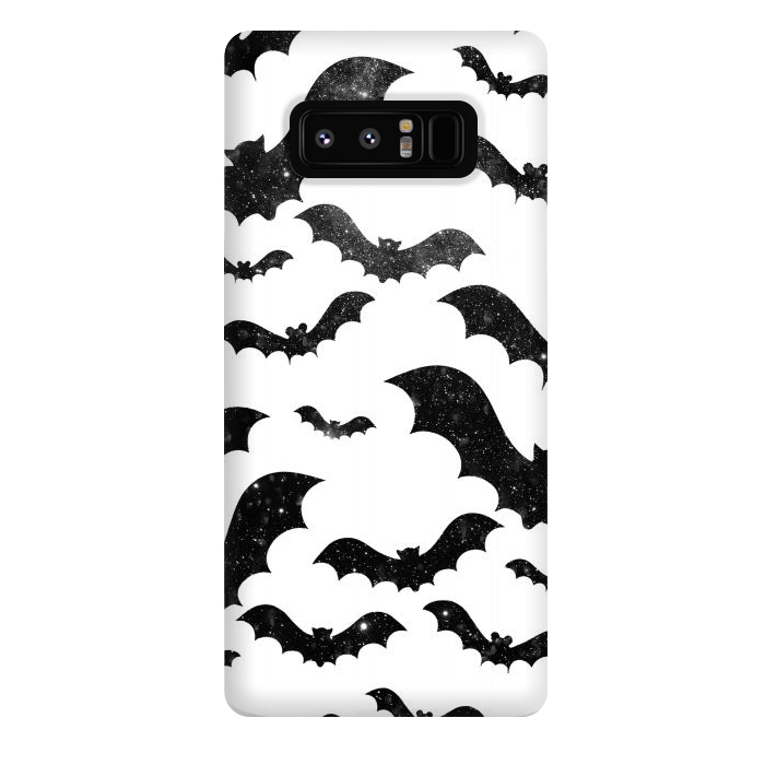Galaxy Note 8 StrongFit Black starry night sky bats - Halloween by Oana 