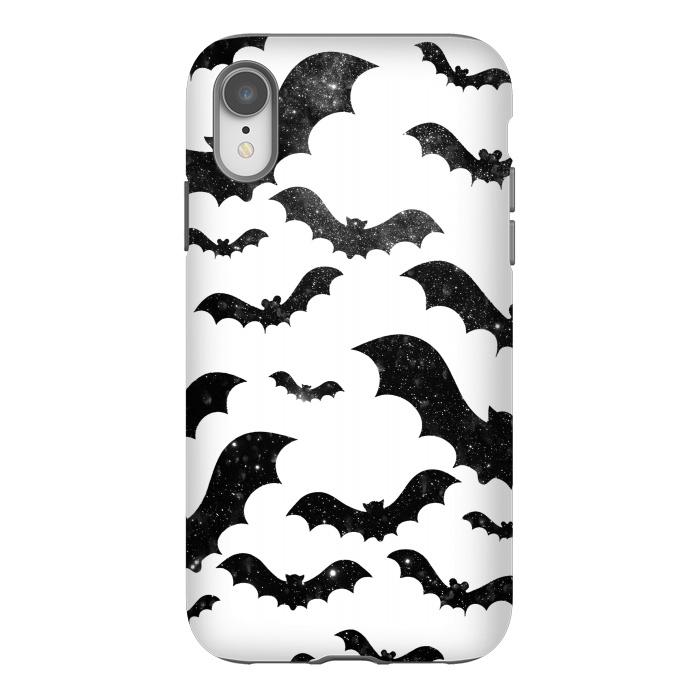 iPhone Xr StrongFit Black starry night sky bats - Halloween by Oana 
