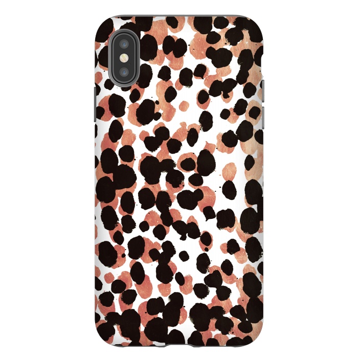 iPhone Xs Max StrongFit golden metallic ink animal print spots by Oana 