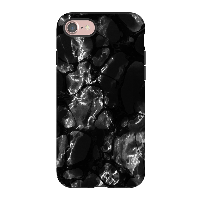 iPhone 7 StrongFit Black marble surface by Oana 