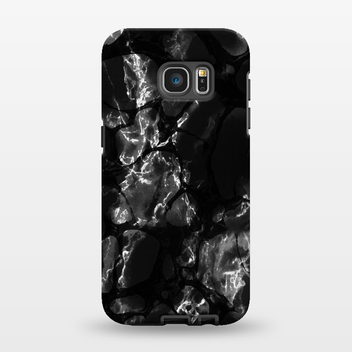 Galaxy S7 EDGE StrongFit Black marble surface by Oana 