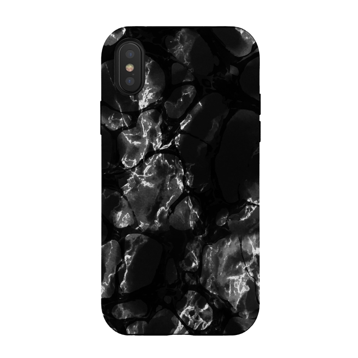 iPhone Xs / X StrongFit Black marble surface by Oana 