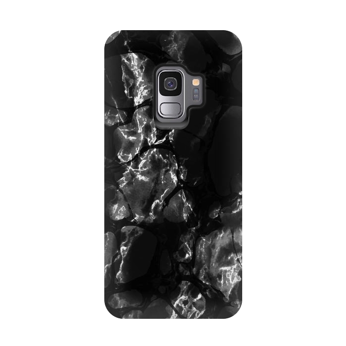 Galaxy S9 StrongFit Black marble surface by Oana 