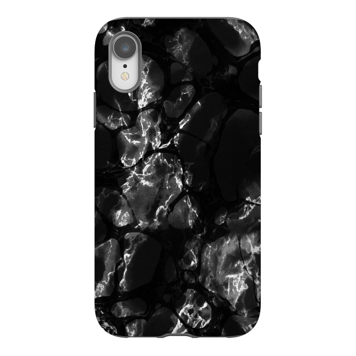 iPhone Xr StrongFit Black marble surface by Oana 