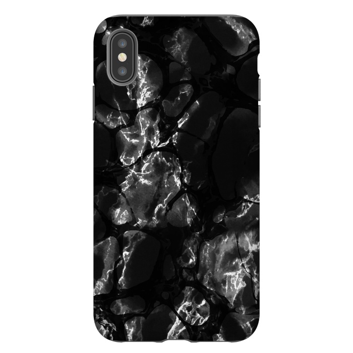 iPhone Xs Max StrongFit Black marble surface by Oana 