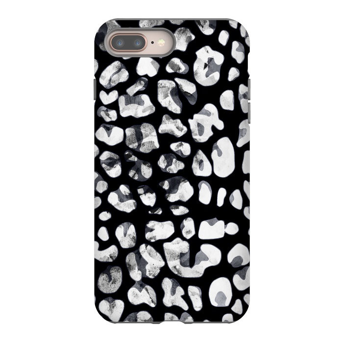 iPhone 7 plus StrongFit Black and white animal print leopard spots by Oana 
