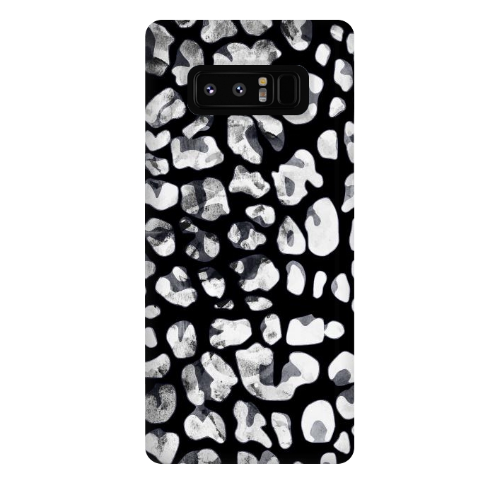 Galaxy Note 8 StrongFit Black and white animal print leopard spots by Oana 
