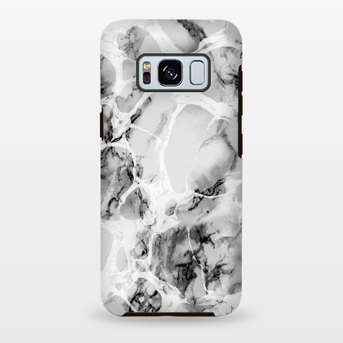Galaxy S8 plus StrongFit White gray marble artistic texture by Oana 