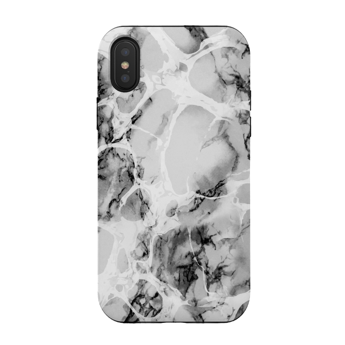 iPhone Xs / X StrongFit White gray marble artistic texture by Oana 