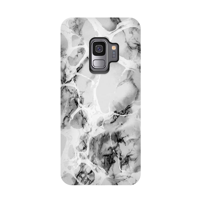 Galaxy S9 StrongFit White gray marble artistic texture by Oana 