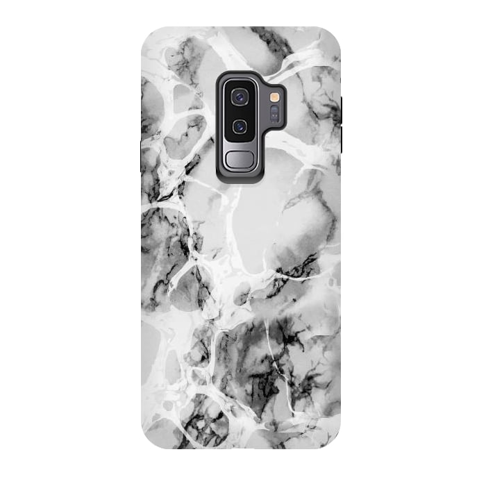 Galaxy S9 plus StrongFit White gray marble artistic texture by Oana 
