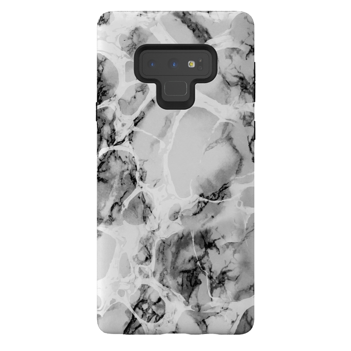 Galaxy Note 9 StrongFit White gray marble artistic texture by Oana 