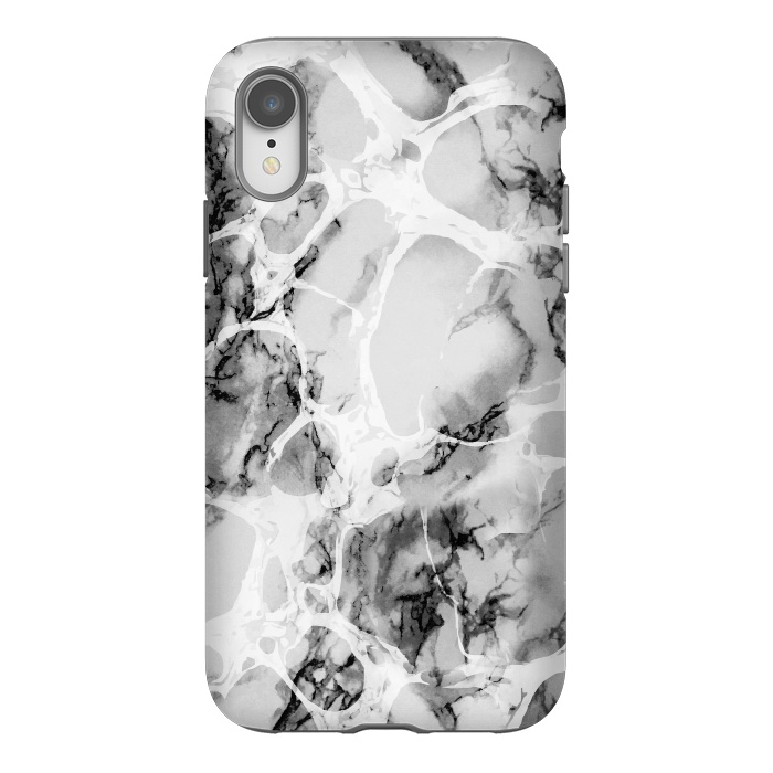iPhone Xr StrongFit White gray marble artistic texture by Oana 
