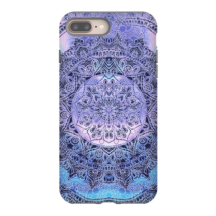 iPhone 7 plus StrongFit Purple blue ethnic gradient mandala flowers by Oana 