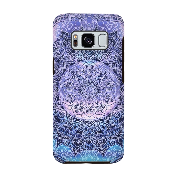 Galaxy S8 StrongFit Purple blue ethnic gradient mandala flowers by Oana 
