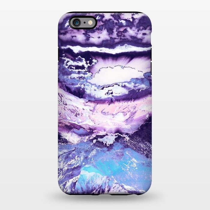iPhone 6/6s plus StrongFit Purple blue sunset mountain landscape art by Oana 