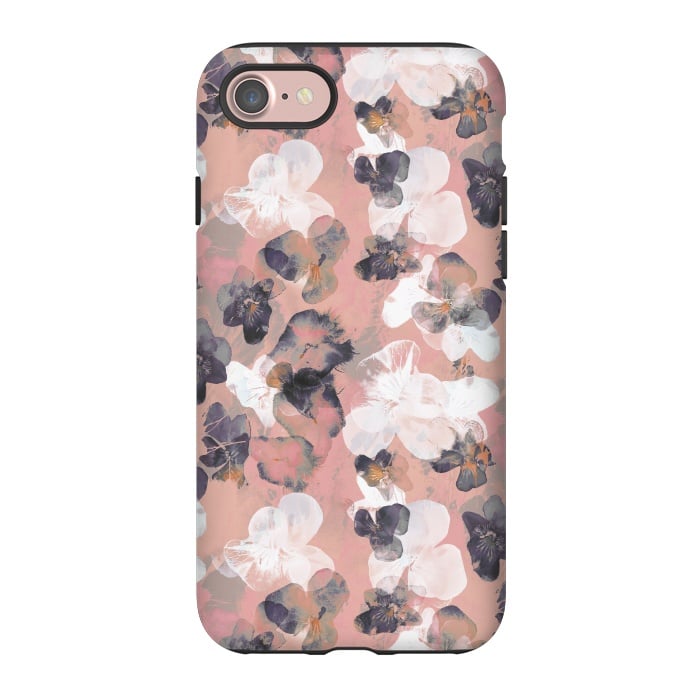 iPhone 7 StrongFit White pink transparent pansy petals painting by Oana 