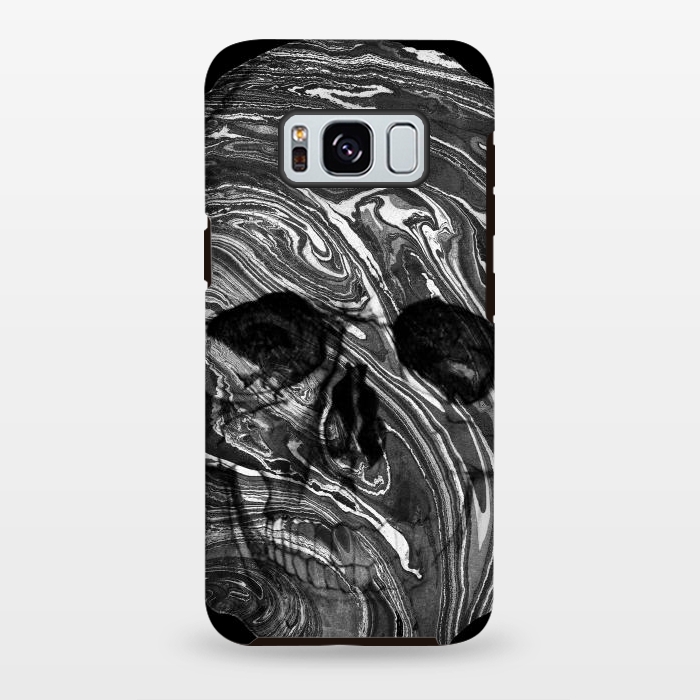 Galaxy S8 plus StrongFit Black and white marble skull - Halloween by Oana 
