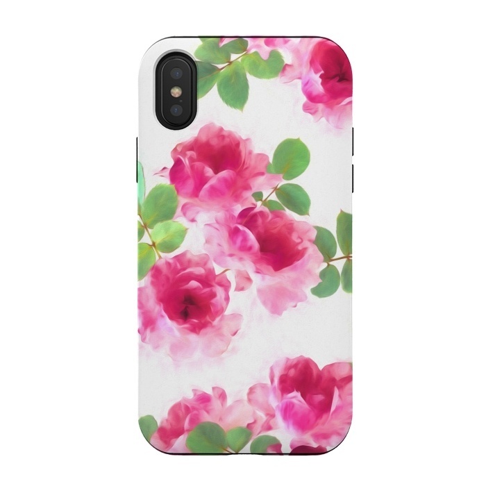 iPhone Xs / X StrongFit Candy Roses by Micklyn Le Feuvre