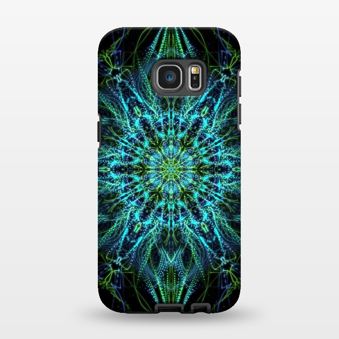 Galaxy S7 EDGE StrongFit Neon Mandala I by Art Design Works