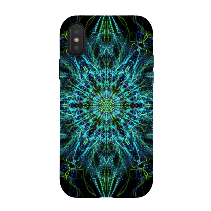 iPhone Xs / X StrongFit Neon Mandala I by Art Design Works