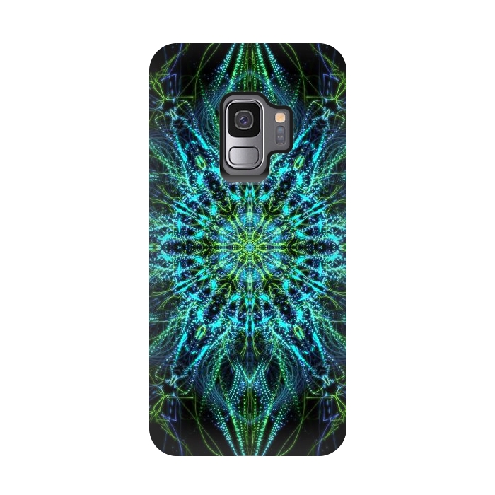 Galaxy S9 StrongFit Neon Mandala I by Art Design Works