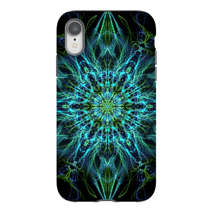 iPhone Xr StrongFit Neon Mandala I by Art Design Works