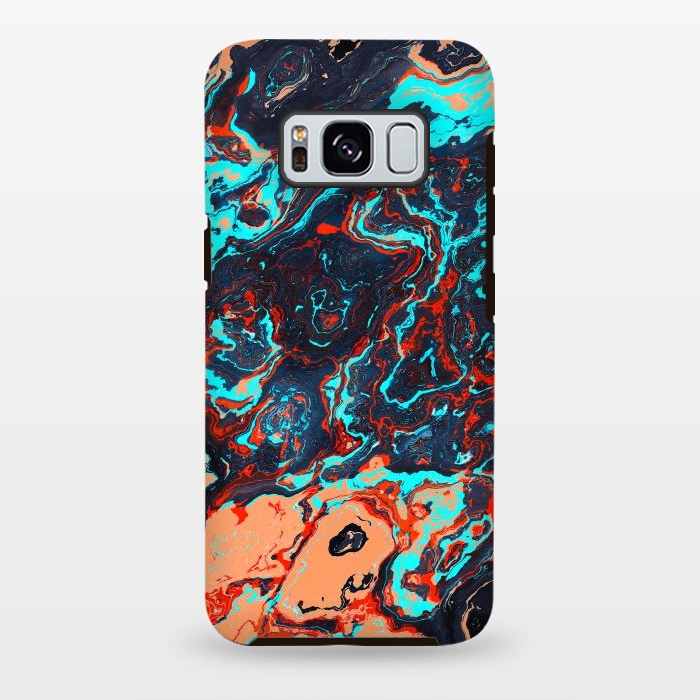 Galaxy S8 plus StrongFit Black Marble Colorful Waves by Art Design Works