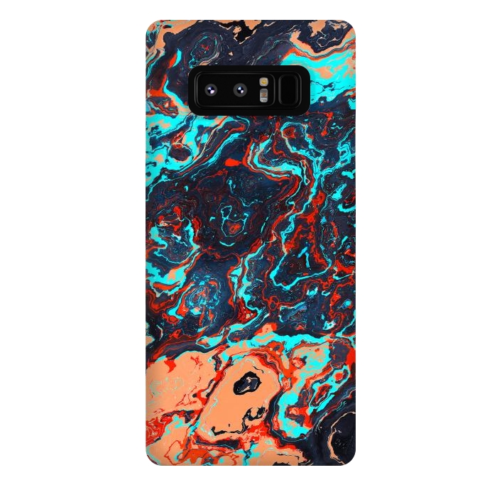 Galaxy Note 8 StrongFit Black Marble Colorful Waves by Art Design Works