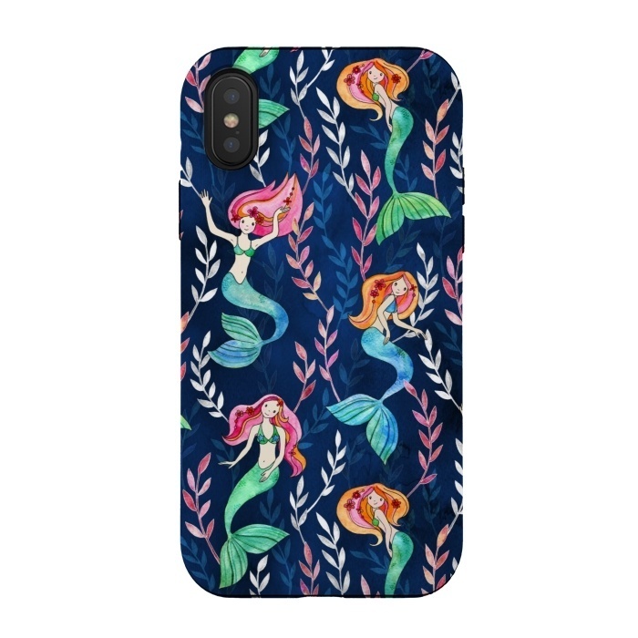 iPhone Xs / X StrongFit Little Merry Mermaids by Micklyn Le Feuvre