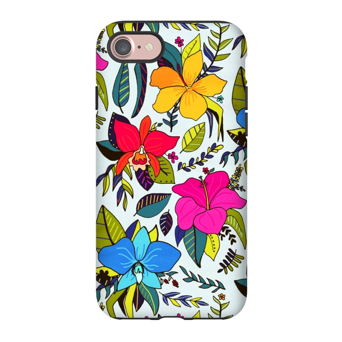 iPhone 7 StrongFit Tropical Floral by Tigatiga